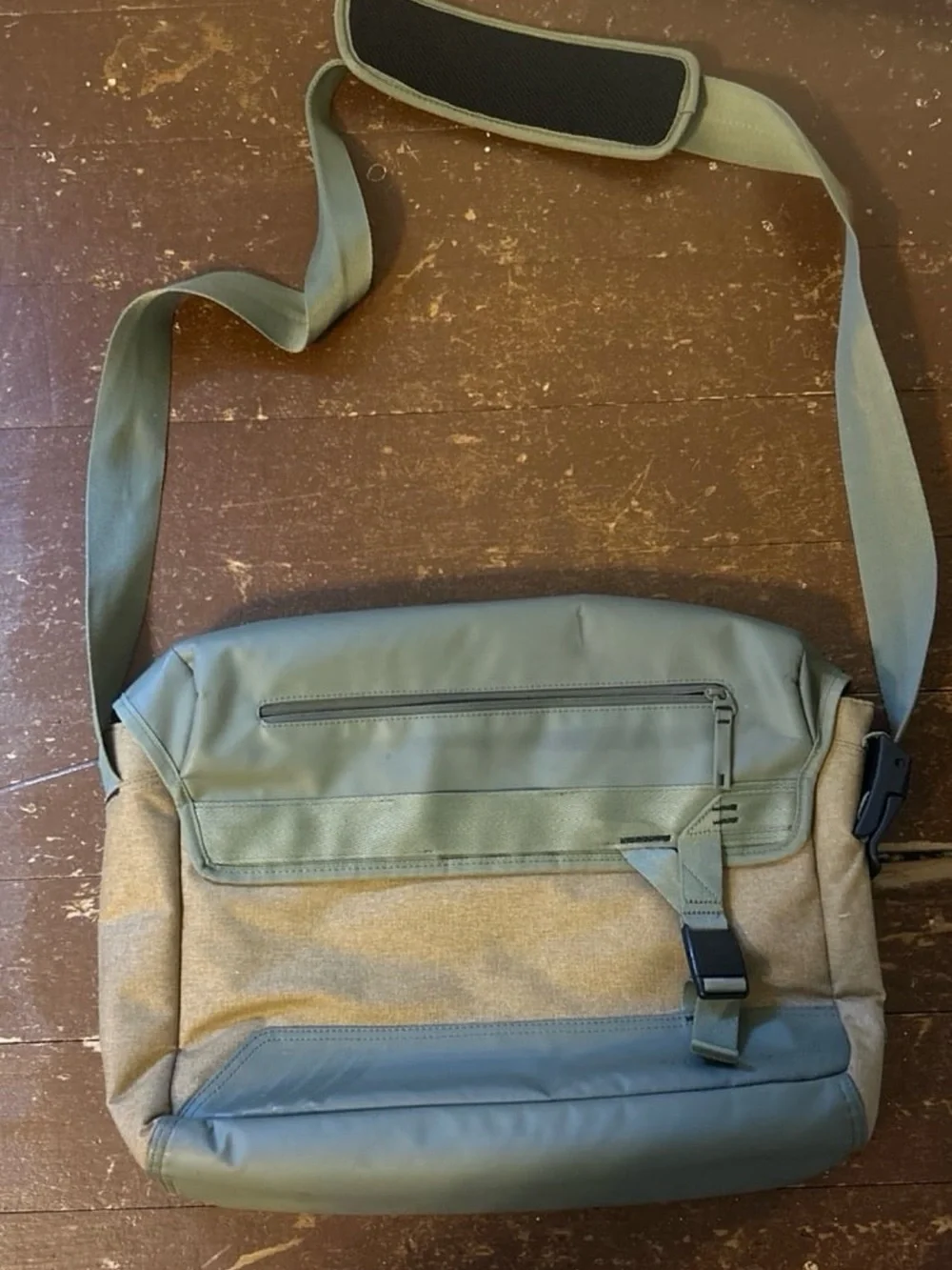 Oakley Olive Green and Tan Messenger Crossbody Bag